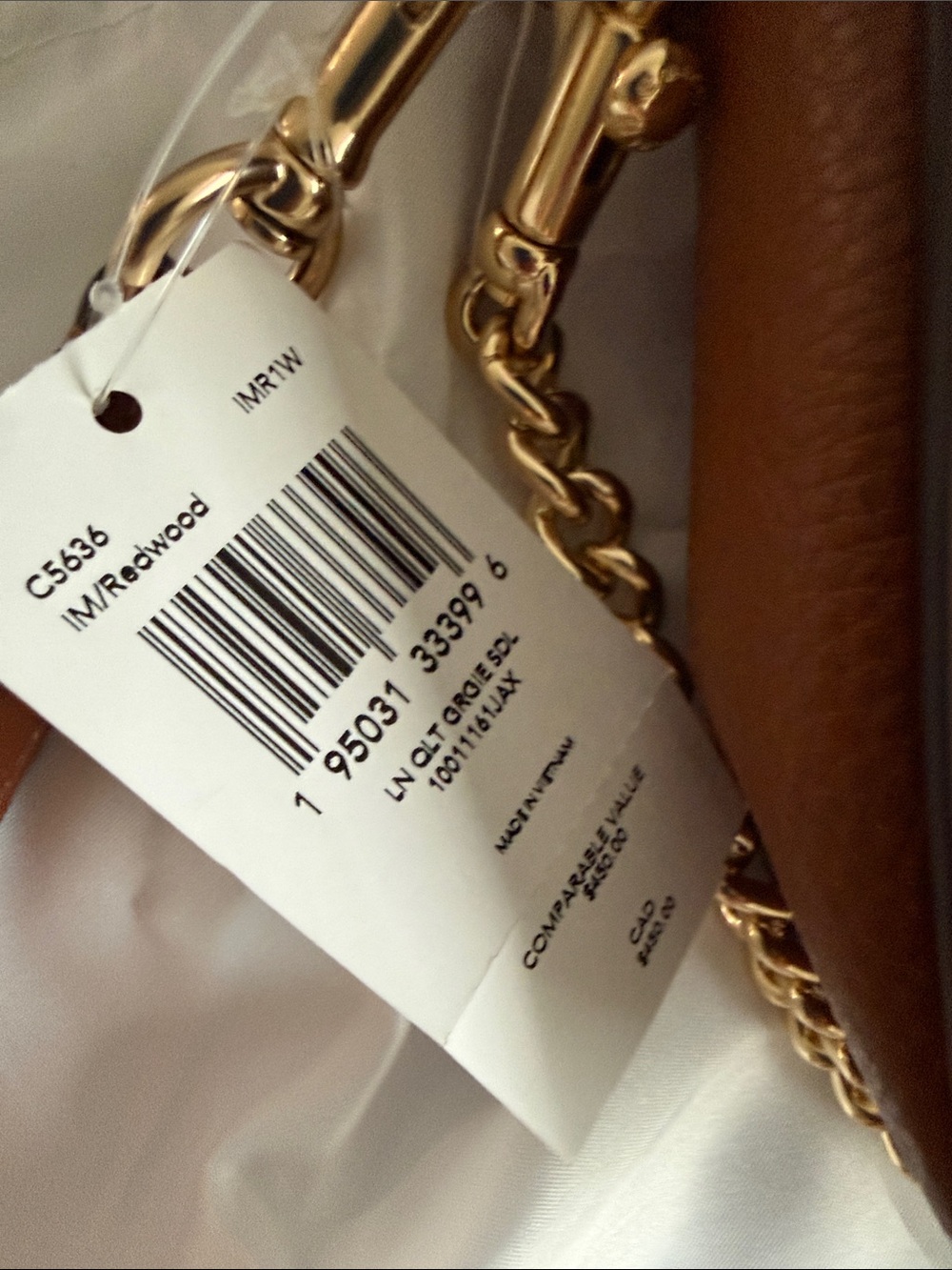Coach Giorgia Suede and Leather Crossbody in Chestnut Brown with Gold Chain - Picture 2 of 12